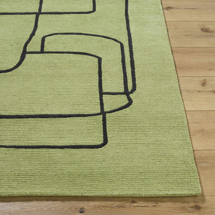 Vatsa Green Abstract Area Rug Rugs TriadCommerceInc