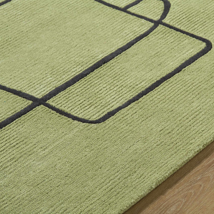 Vatsa Green Abstract Area Rug Rugs TriadCommerceInc