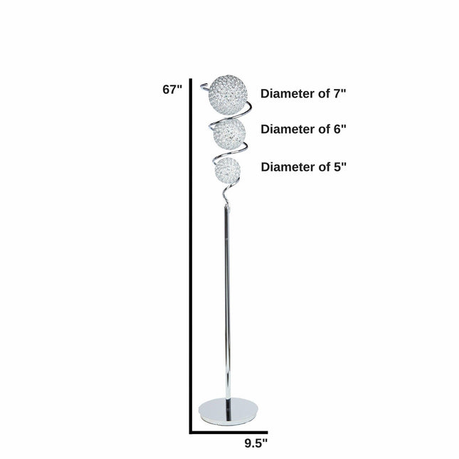 Vertical Crystal Sphere Floor Lamp // 3 Light Floor Lamps TriadCommerceInc   