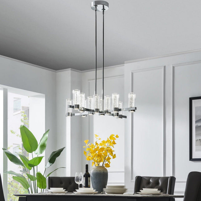 Victory 12 Light Chandelier //  Chrome Chandeliers TriadCommerceInc   