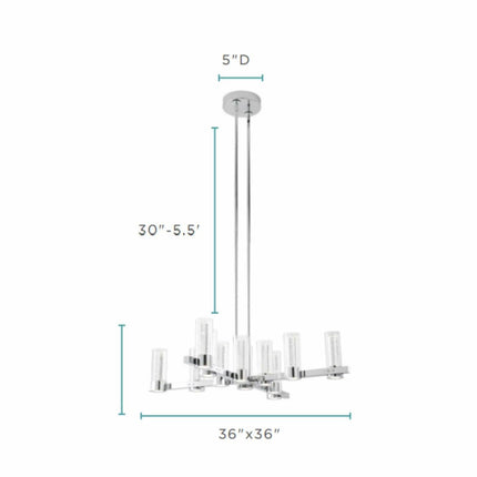 Victory 12 Light Chandelier //  Chrome Chandeliers TriadCommerceInc   