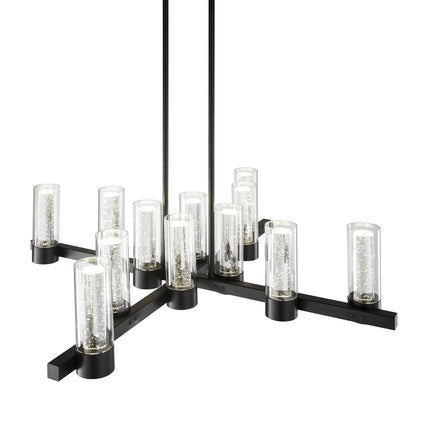 Victory 12 Light Chandelier //  Matte Black Chandeliers TriadCommerceInc   