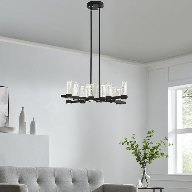 Victory 12 Light Chandelier //  Matte Black Chandeliers TriadCommerceInc   