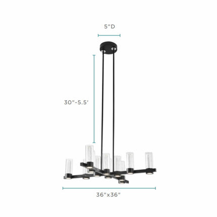 Victory 12 Light Chandelier //  Matte Black Chandeliers TriadCommerceInc   