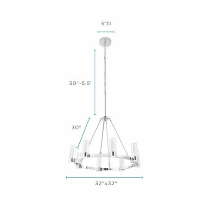 Victory 8 Light Chandelier //  Chrome Chandeliers TriadCommerceInc   
