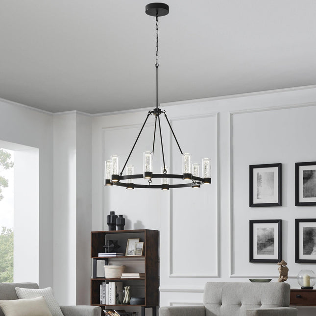 Victory 8 Light Chandelier In Matte Black Chandeliers TriadCommerceInc   
