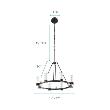 Victory 8 Light Chandelier In Matte Black Chandeliers TriadCommerceInc   