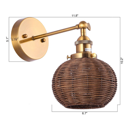 1-Light Traditional Rattan Wall Sconce Home Decor > Lighting > Wall Lighting > Wall Sconces TriadCommerceInc