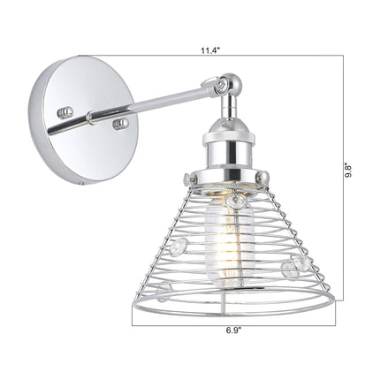 1-Light Modern Silver Wall Scone Light for Bedroom Home Decor > Lighting > Wall Lighting > Wall Sconces TriadCommerceInc
