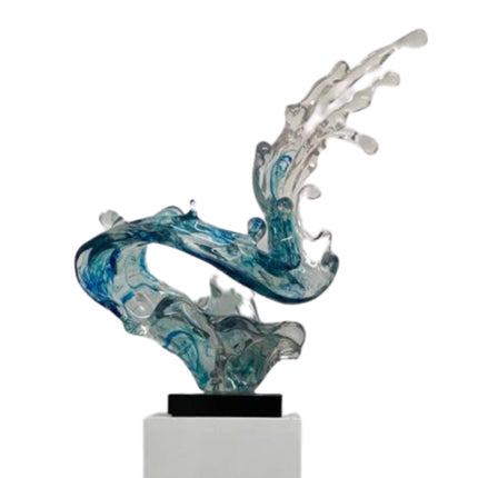 WAVE SCULPTURE IN TRANSPARENT BLUE // MEDIUM // TOP ONLY Sculpture TriadCommerceInc   