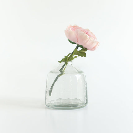 Bella Handblown Hammered Bud Vase Pots & Planters TriadCommerceInc Clear