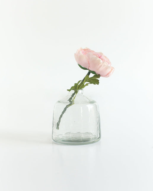 Bella Handblown Hammered Bud Vase Pots & Planters TriadCommerceInc Clear