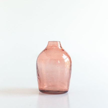 Haley Handblown Hammered Bud Vase Vase TriadCommerceInc Blush