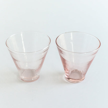 Handblown Hammered Funneled Glasses | Set of 2 Kitchen & Dining TriadCommerceInc
