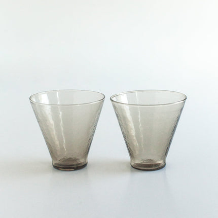 Handblown Hammered Funneled Glasses | Set of 2 Kitchen & Dining TriadCommerceInc