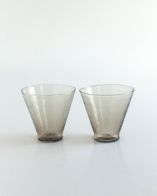 Handblown Hammered Funneled Glasses | Set of 2 Kitchen & Dining TriadCommerceInc