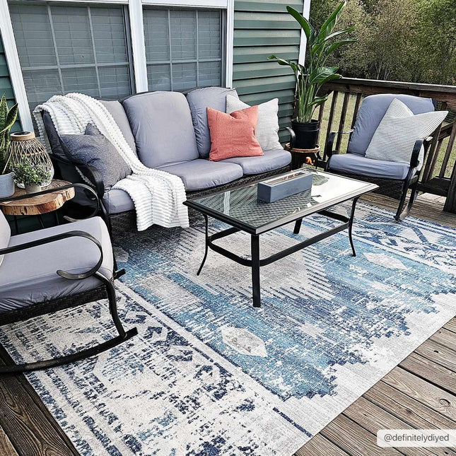 Westmount Denim Aztec Area Rug Rugs TriadCommerceInc 7'10" x 10' Rectangle