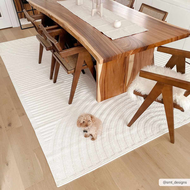 Deron White Washable Area Rug Rugs TriadCommerceInc