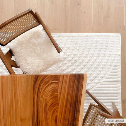 Deron White Washable Area Rug Rugs TriadCommerceInc