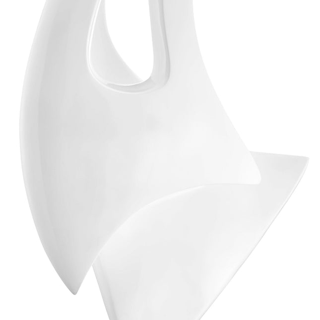 White Sail Floor Sculpture With White Stand, 70" Tall Sculpture TriadCommerceInc   
