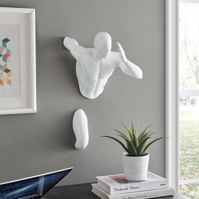 White Wall Runner 20" Man Sculpture Sculpture TriadCommerceInc   