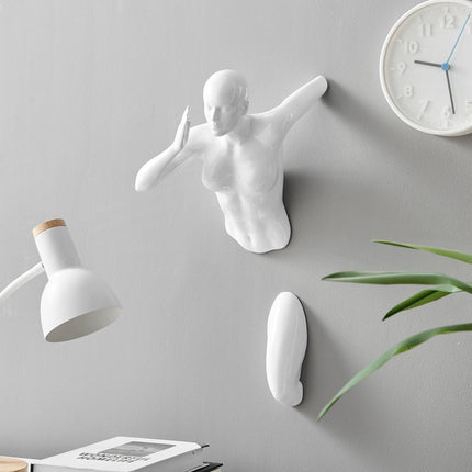 White Wall Runner 20" Woman Sculpture Sculpture TriadCommerceInc   
