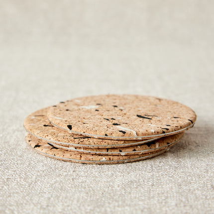 Wiid Black & White Speckled Cork Coasters - Set of 4 Entertaining & Serving TriadCommerceInc