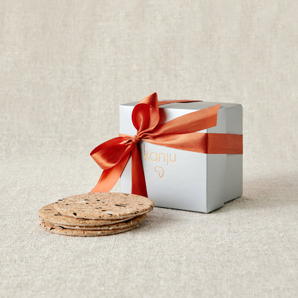 Wiid Black & White Speckled Cork Coasters - Set of 4 Entertaining & Serving TriadCommerceInc