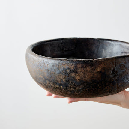 Vintage Iroko Wood Bowl Decorative Bowl TriadCommerceInc