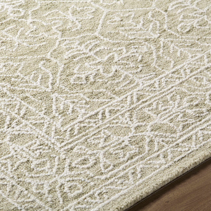 Yadid Green Wool Area Rug Rugs TriadCommerceInc 5' x 7'6" Rectangle