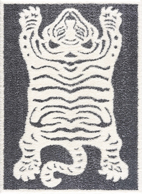 Zane Charcoal Tibetan Tiger Area Rug Rugs TriadCommerceInc