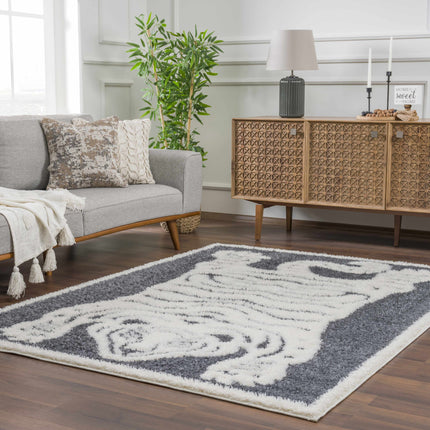 Zane Charcoal Tibetan Tiger Area Rug Rugs TriadCommerceInc