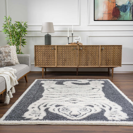 Zane Charcoal Tibetan Tiger Area Rug Rugs TriadCommerceInc