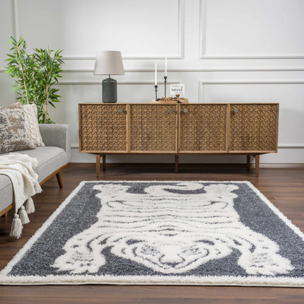 Zane Charcoal Tibetan Tiger Area Rug Rugs TriadCommerceInc