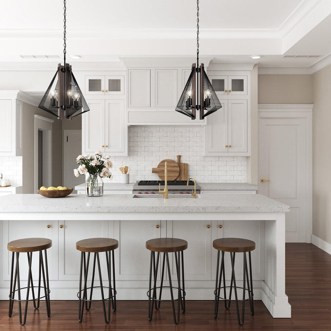 Zenith 4-Light Black Wood Dimmable Pendant Light 18-Inch Home Decor > Lighting > Ceiling Lights > Pendant Lights TriadCommerceInc