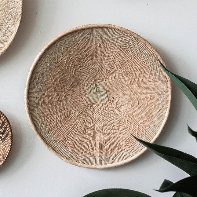 African Wall Basket Decor | Statement Binga Blonde Woven Wall Basket Wall Basket TriadCommerceInc