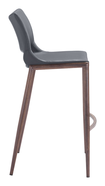 Ace Barstool (Set of 2) Dark Gray & Walnut Barstools TriadCommerceInc   