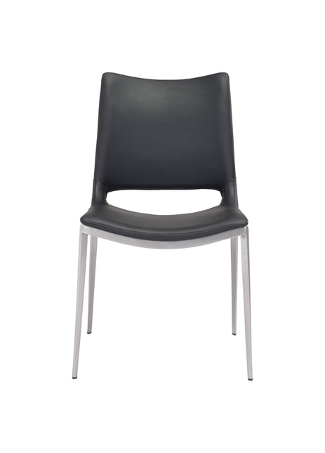 Ace Dining Chair (Set of 2) Black & Silver Chairs TriadCommerceInc   