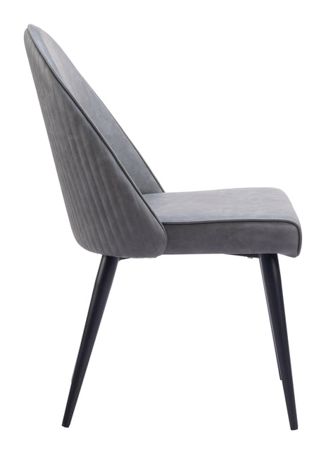 Silloth Armless Dining Chair (Set of 2) Gray Chairs TriadCommerceInc   