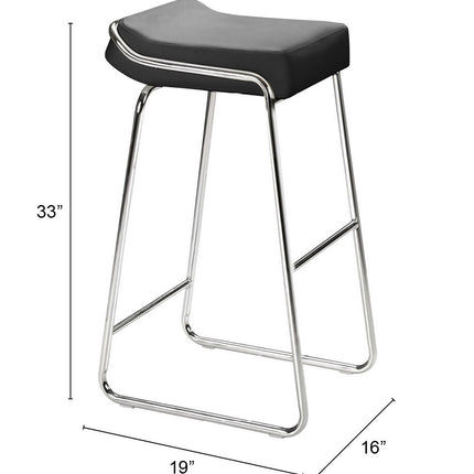 Wedge Barstool (Set of 2) Black Barstools TriadCommerceInc   
