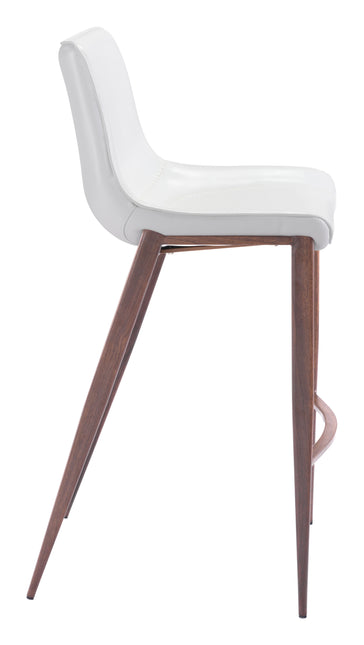 Magnus Barstool (Set of 2) White & Walnut Barstools TriadCommerceInc   