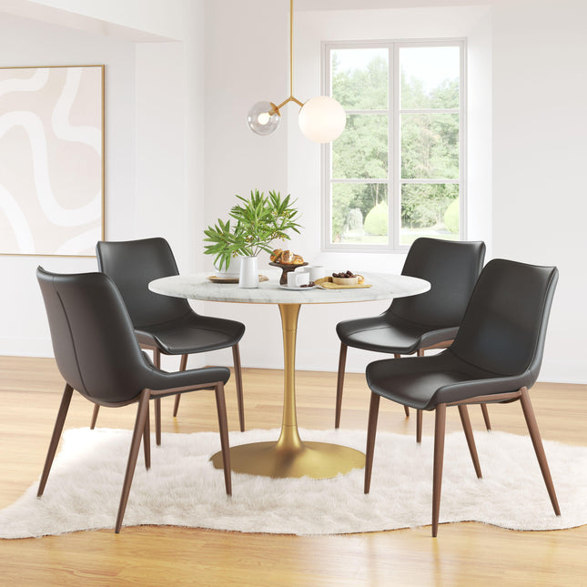 Magnus Dining Chair (Set of 2) Black & Walnut Chairs TriadCommerceInc   