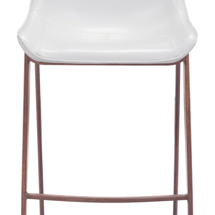 Magnus Barstool (Set of 2) White & Walnut Barstools TriadCommerceInc   