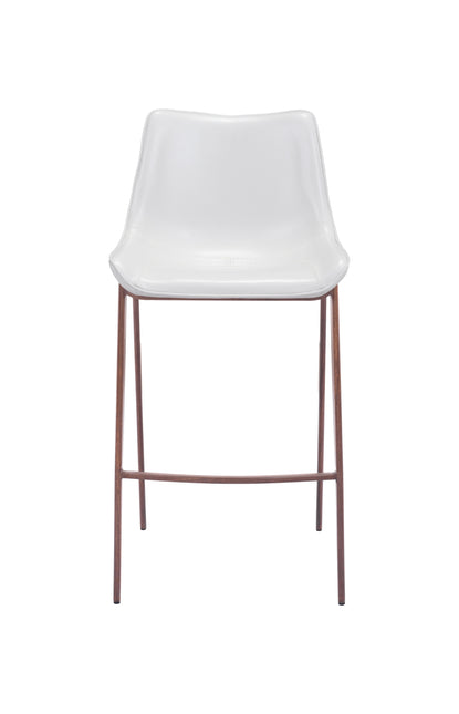 Magnus Barstool (Set of 2) White & Walnut Barstools TriadCommerceInc   
