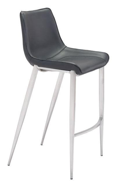 Magnus Barstool (Set of 2) Black & Silver Barstools TriadCommerceInc Default Title  