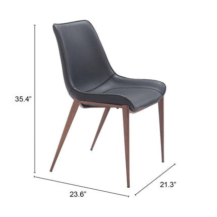 Magnus Dining Chair (Set of 2) Black & Walnut Chairs TriadCommerceInc   