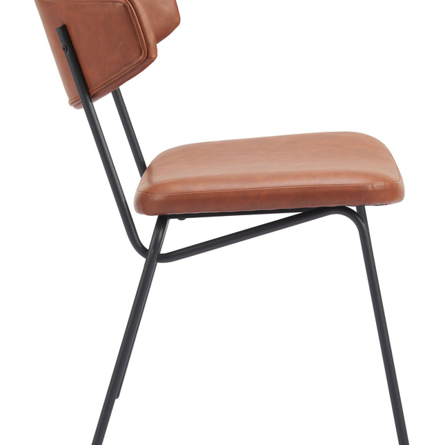 Charon Dining Chair (Set of 2) Vintage Brown Chairs TriadCommerceInc   
