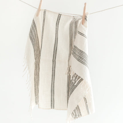 Aden Cotton Hand Towel Kitchen Towels TriadCommerceInc Natural with Grey