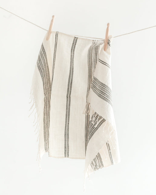 Aden Cotton Hand Towel Kitchen Towels TriadCommerceInc Natural with Grey