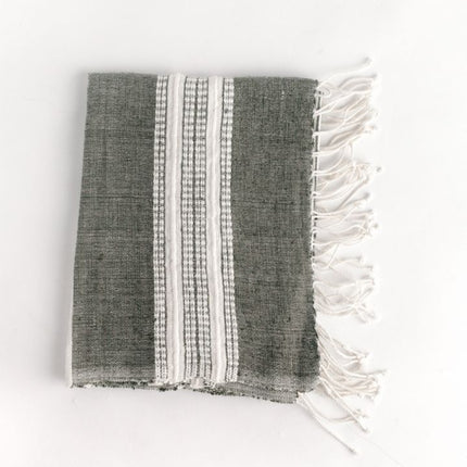 Aden Cotton Hand Towel Kitchen Towels TriadCommerceInc Grey with Natural